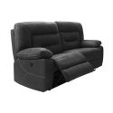 Canapé 2 places relax électrique tissu aspect peau anthracite- ORTOLIS