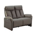 Canapé 2 places relax électrique New Nobuck gris foncé et beige - ODEON