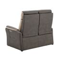 Canapé 2 places relax électrique New Nobuck gris foncé et beige - ODEON