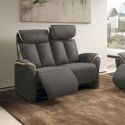 Canapé 2 places relax électrique New Nobuck gris foncé et beige - ODEON
