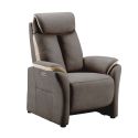 Fauteuil relax électrique New Nobuck gris foncé et beige - ODEON