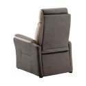 Fauteuil relax électrique New Nobuck gris foncé et beige - ODEON