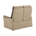 Canapé 2 places relax électrique New Nobuck beige et gris foncé - ODEON