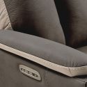 Fauteuil relax électrique New Nobuck gris foncé et beige - ODEON