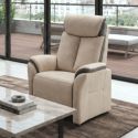 Fauteuil fixe New Nobuck gris foncé et beige - ODEON