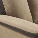 Fauteuil fixe New Nobuck gris foncé et beige - ODEON