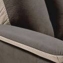 Fauteuil fixe New Nobuck beige et gris foncé - ODEON