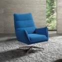 Fauteuil pivotant tissu maille mesh 3D bleu pied métal - RIVOLI
