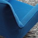 Fauteuil pivotant tissu maille mesh 3D bleu pied métal - RIVOLI