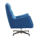 Fauteuil pivotant tissu maille mesh 3D bleu pied métal - RIVOLI