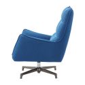 Fauteuil pivotant tissu maille mesh 3D bleu pied métal - RIVOLI