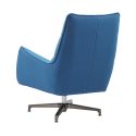 Fauteuil pivotant tissu maille mesh 3D bleu pied métal - RIVOLI