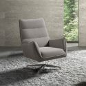 Fauteuil pivotant tissu maille mesh 3D gris pied métal - RIVOLI