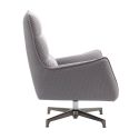 Fauteuil pivotant tissu maille mesh 3D gris pied métal - RIVOLI