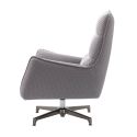 Fauteuil pivotant tissu maille mesh 3D gris pied métal - RIVOLI