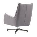 Fauteuil pivotant tissu maille mesh 3D gris pied métal - RIVOLI