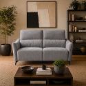 Ensemble Canapés 3P relax élec + 2P fixe tissu Waterproof gris - GARIOS