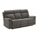 Ensemble Canapés 3P relax élec + 2P fixe tissu Waterproof gris - BRIANA