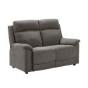 Ensemble Canapés 3P relax élec + 2P fixe tissu Waterproof gris - BRIANA