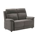 Ensemble Canapés 3P relax manuel + 2P fixe tissu Waterproof gris - BRIANA