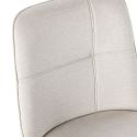 Table ronde crème + 4 chaises tissu beige pieds métal crème - AXELLE