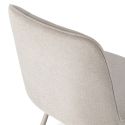 Table ronde crème + 4 chaises tissu beige pieds métal crème - AXELLE