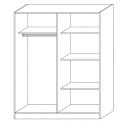 Armoire 4 portes avec miroir aspect béton et blanche - CHAYANE