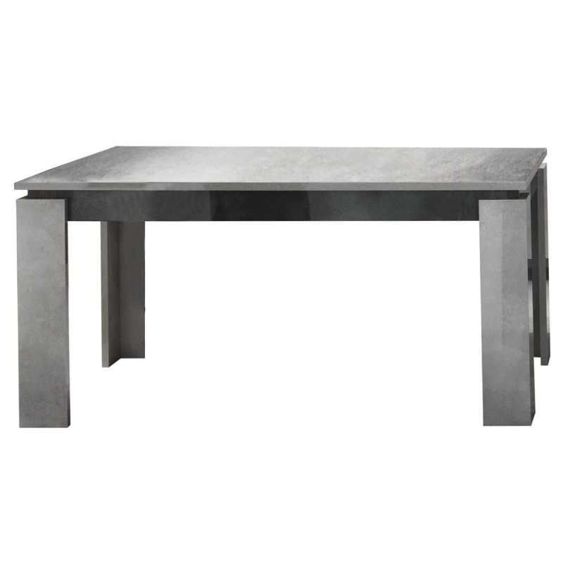 Table repas design allongeable aspect béton ciré 2 tons - HAMPTON