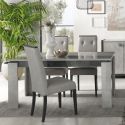 Table repas design allongeable aspect béton ciré 2 tons - HAMPTON