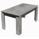 Table repas design allongeable aspect béton ciré 2 tons - HAMPTON