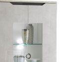 Vitrine 2 portes + Led aspect ciment et gris anthracite - LIBECCIO