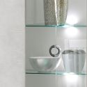 Vitrine 2 portes + Led aspect ciment et gris anthracite - LIBECCIO