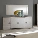 Buffet 4 portes 1 tiroir + Led aspect ciment et gris anthracite - LIBECCIO