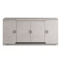 Buffet 4 portes 1 tiroir + Led aspect ciment et gris anthracite - LIBECCIO
