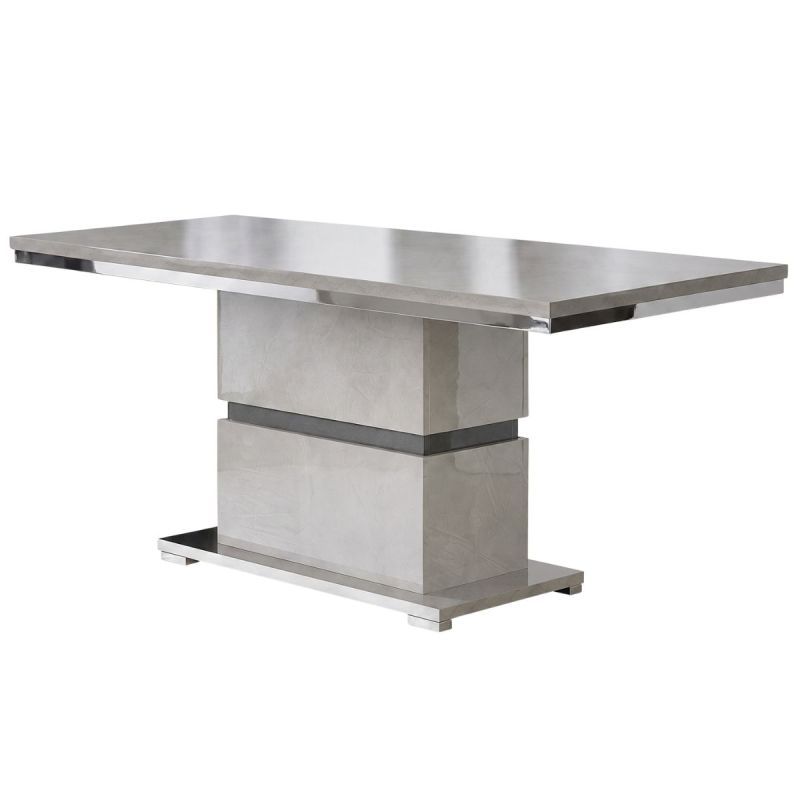 Table rectangulaire pied central aspect ciment et anthracite - LIBECCIO