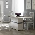 Table rectangulaire pied central aspect ciment et anthracite - LIBECCIO