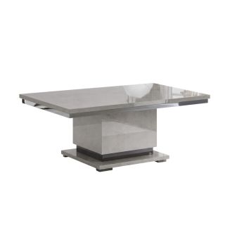 Table basse pied central aspect ciment et anthracite - LIBECCIO