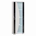 Vitrine 1 porte réversible + Led blanche et aspect marbre noir - TAHOE