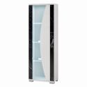 Vitrine 1 porte réversible + Led blanche et aspect marbre noir - TAHOE