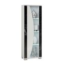 Vitrine 1 porte réversible + Led blanche et aspect marbre noir - TAHOE