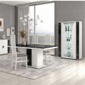 Vitrine 2 portes + Led blanche et aspect marbre noir - TAHOE