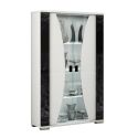 Vitrine 2 portes + Led blanche et aspect marbre noir - TAHOE