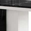 Table basse pied central blanc et aspect marbre noir - TAHOE