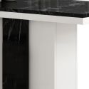 Table repas rectangulaire pied central blanc et aspect marbre noir - TAHOE