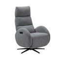Fauteuil relax électrique tissu polyester gris - AMSTEN