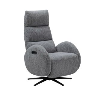 Fauteuil relax électrique tissu polyester gris - AMSTEN