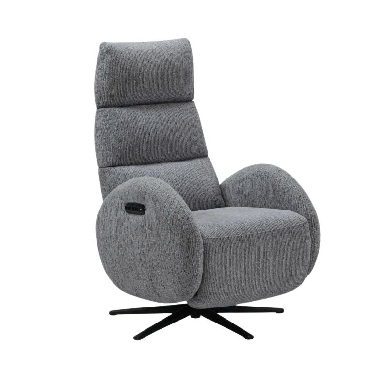 Fauteuil relax électrique tissu polyester gris - AMSTEN