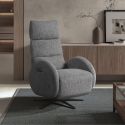 Fauteuil relax électrique tissu polyester gris - AMSTEN