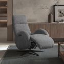 Fauteuil relax électrique tissu polyester gris - AMSTEN