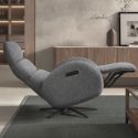 Fauteuil relax électrique tissu polyester gris - AMSTEN